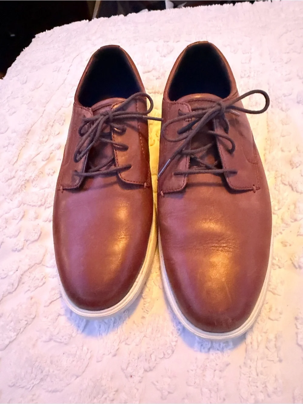 Cole Haan Men's Grand Plus Essex Brown Leather Wedge Dress Sneakers Size 10.5M